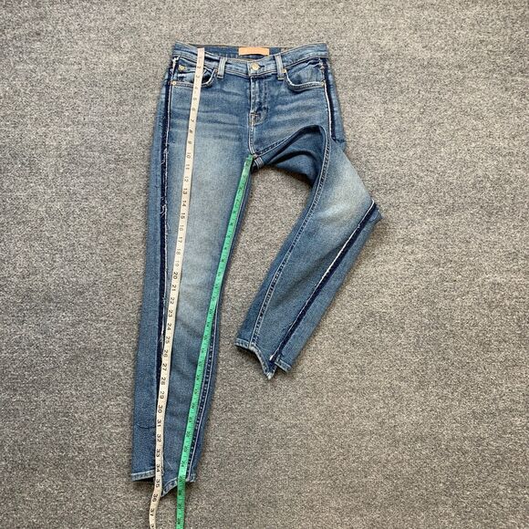 7 For All Mankind Jeans Womens 25 Denim Luxe Twisted Ankle Skinny Exposed Seams - Picture 7 of 14